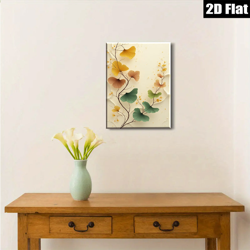 2D flat 1pc Botanical Wall Art Delicate Greenery Branch Design Modern Farmhouse Living Room Bedroom Decor Canvas Prints Ready to Hang Gallery Wrapped