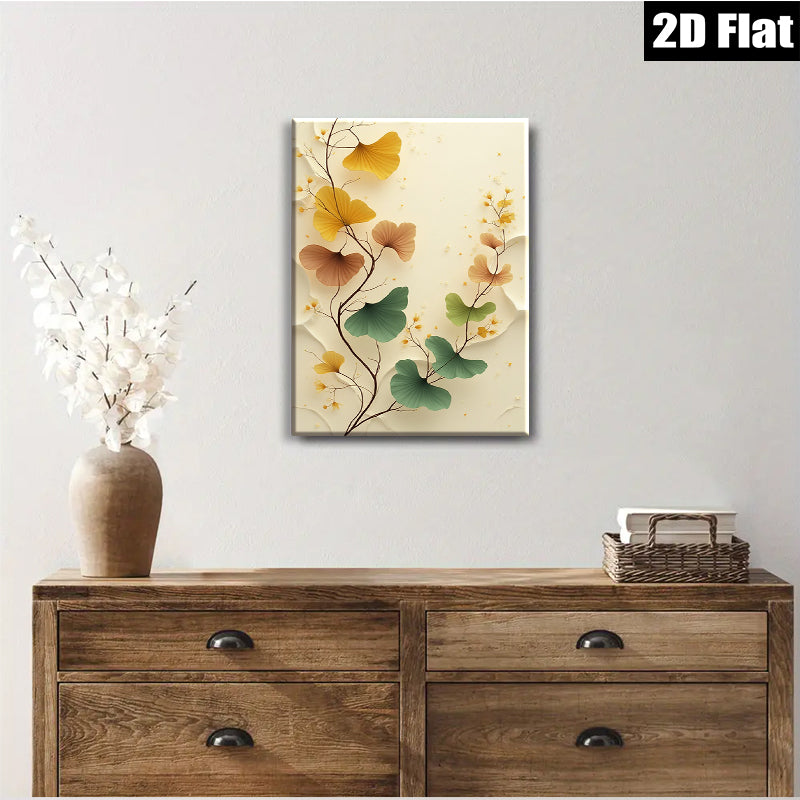2D flat 1pc Botanical Wall Art Delicate Greenery Branch Design Modern Farmhouse Living Room Bedroom Decor Canvas Prints Ready to Hang Gallery Wrapped