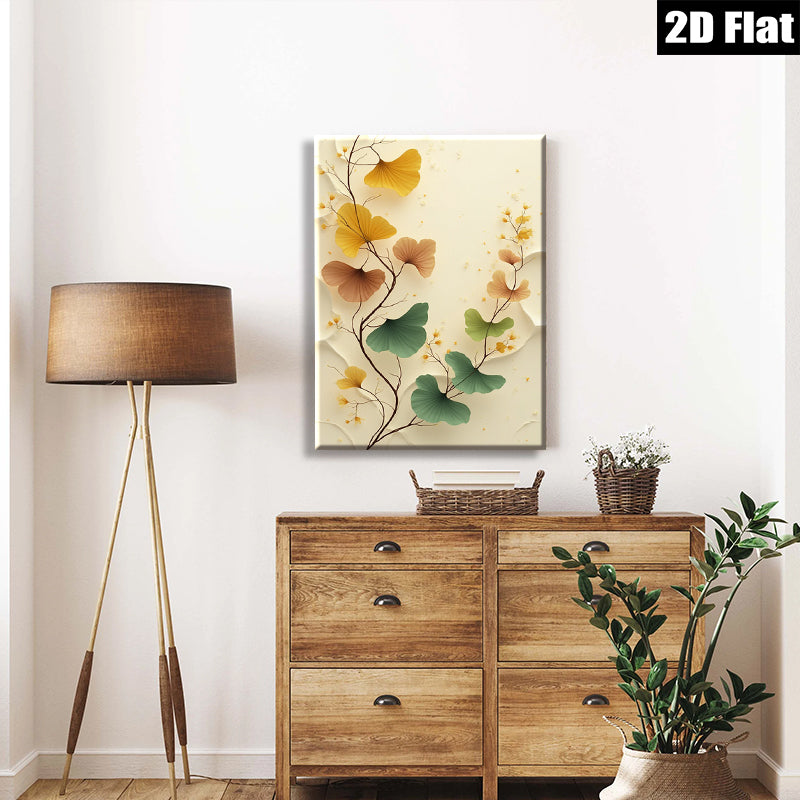 2D flat 1pc Botanical Wall Art Delicate Greenery Branch Design Modern Farmhouse Living Room Bedroom Decor Canvas Prints Ready to Hang Gallery Wrapped