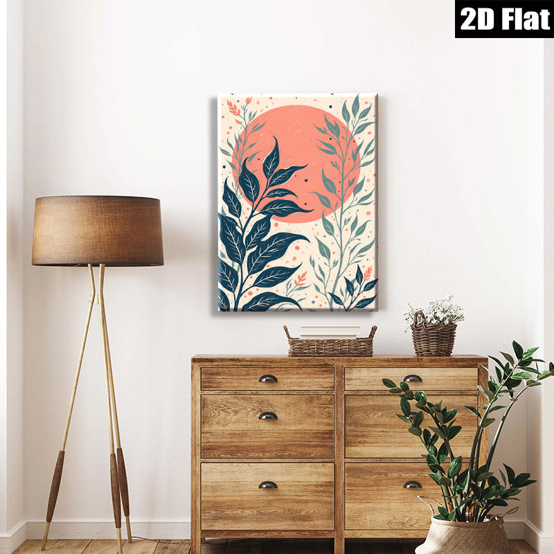 2D flat 1pc Botanical Wall Art Greenery Decor Modern Farmhouse Style Living Room Bedroom Canvas Print Cozy Home Decor Gallery Wrapped Ready to Hang