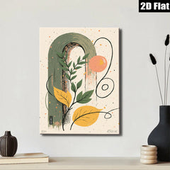 2D flat 1pc Botanical Wall Art Modern Minimalist Greenery Decor Living Room Bedroom Gallery Wrapped Canvas Print Farmhouse Style Home D��cor