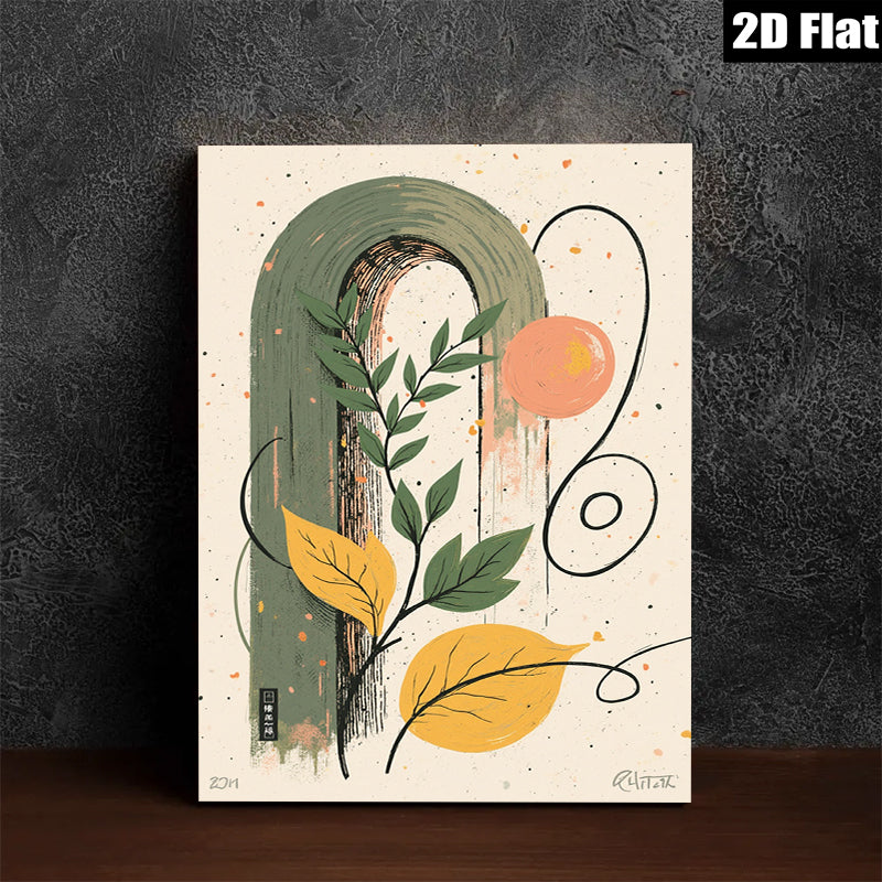 2D flat 1pc Botanical Wall Art Modern Minimalist Greenery Decor Living Room Bedroom Gallery Wrapped Canvas Print Farmhouse Style Home D��cor