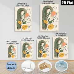 2D flat 1pc Botanical Wall Art Modern Minimalist Greenery Decor Living Room Bedroom Gallery Wrapped Canvas Print Farmhouse Style Home D��cor