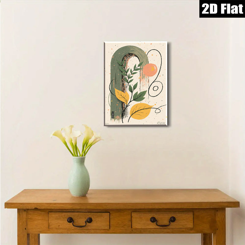 2D flat 1pc Botanical Wall Art Modern Minimalist Greenery Decor Living Room Bedroom Gallery Wrapped Canvas Print Farmhouse Style Home D��cor