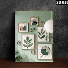 2D flat 1pc Botanical Wall Art Prints Greenery Leaves Modern Farmhouse Decor Living Room Bedroom Gallery Wall Art Canvas Prints Home Decor