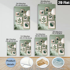 2D flat 1pc Botanical Wall Art Prints Greenery Leaves Modern Farmhouse Decor Living Room Bedroom Gallery Wall Art Canvas Prints Home Decor