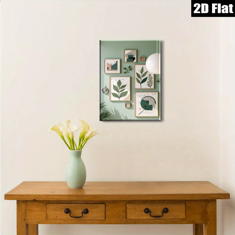 2D flat 1pc Botanical Wall Art Prints Greenery Leaves Modern Farmhouse Decor Living Room Bedroom Gallery Wall Art Canvas Prints Home Decor