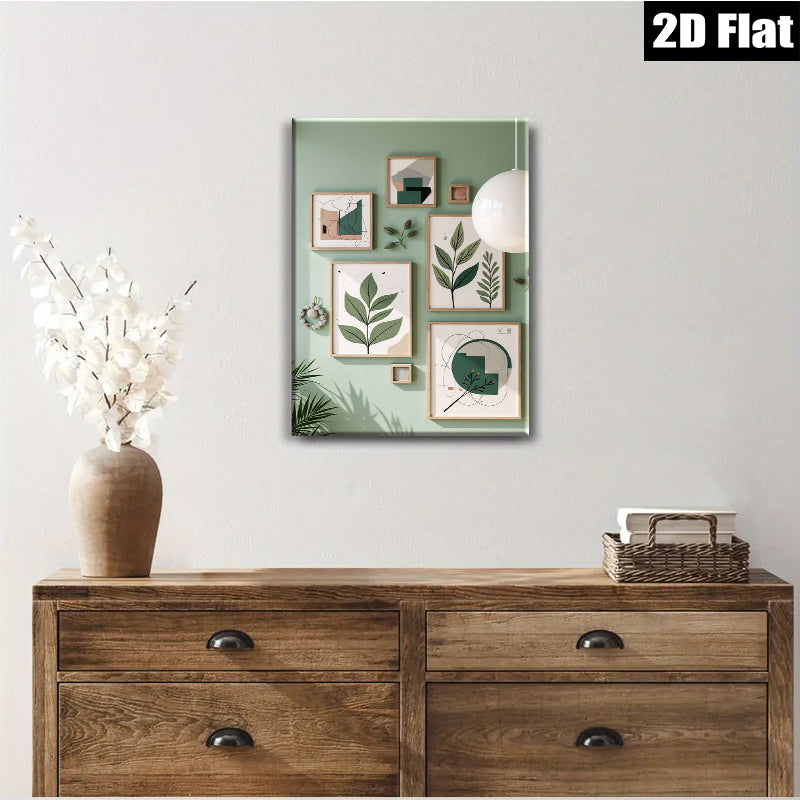 2D flat 1pc Botanical Wall Art Prints Greenery Leaves Modern Farmhouse Decor Living Room Bedroom Gallery Wall Art Canvas Prints Home Decor