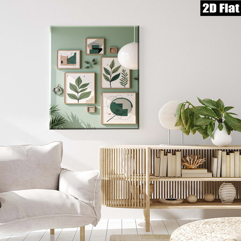 2D flat 1pc Botanical Wall Art Prints Greenery Leaves Modern Farmhouse Decor Living Room Bedroom Gallery Wall Art Canvas Prints Home Decor