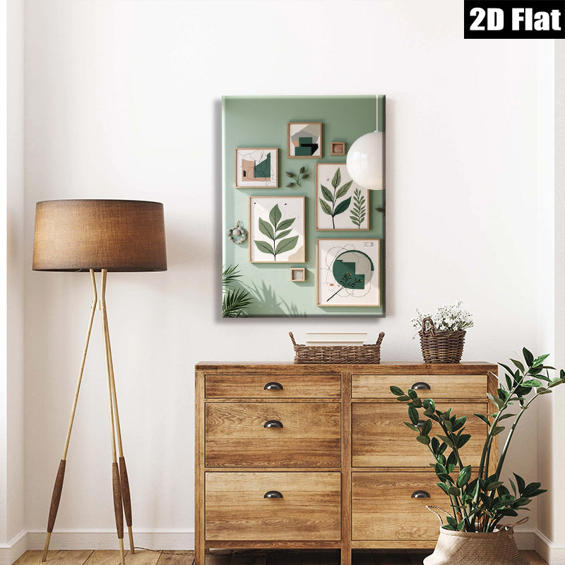 2D flat 1pc Botanical Wall Art Prints Greenery Leaves Modern Farmhouse Decor Living Room Bedroom Gallery Wall Art Canvas Prints Home Decor