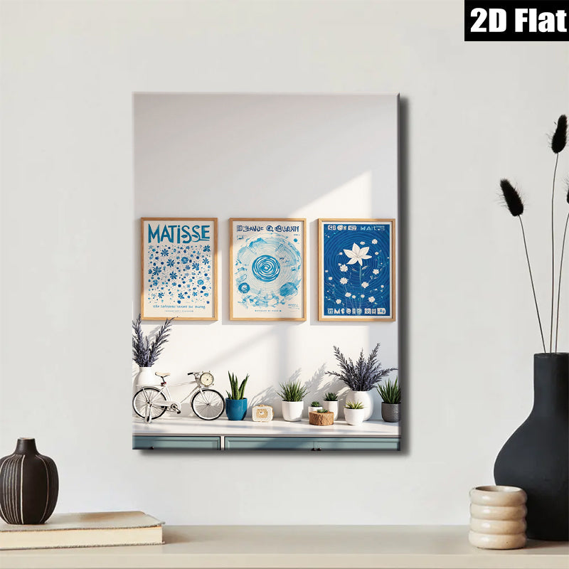 2D flat 1pc Botanical Wall Art Prints Set Mid Century Modern Decor Living Room Bedroom Gallery Wrapped Canvas Home Office Decor Farmhouse Style