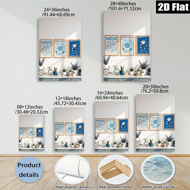 2D flat 1pc Botanical Wall Art Prints Set Mid Century Modern Decor Living Room Bedroom Gallery Wrapped Canvas Home Office Decor Farmhouse Style