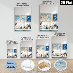 2D flat 1pc Botanical Wall Art Prints Set Mid Century Modern Decor Living Room Bedroom Gallery Wrapped Canvas Home Office Decor Farmhouse Style