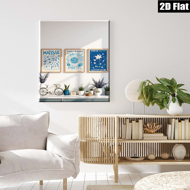 2D flat 1pc Botanical Wall Art Prints Set Mid Century Modern Decor Living Room Bedroom Gallery Wrapped Canvas Home Office Decor Farmhouse Style