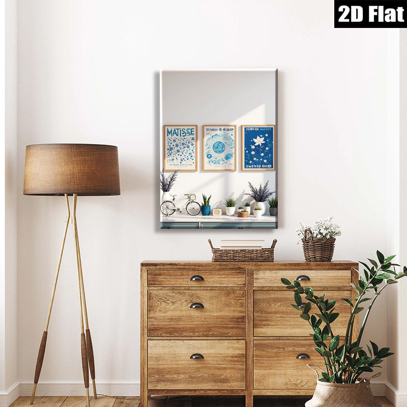 2D flat 1pc Botanical Wall Art Prints Set Mid Century Modern Decor Living Room Bedroom Gallery Wrapped Canvas Home Office Decor Farmhouse Style