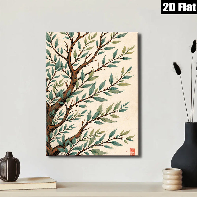 2D flat 1pc Botanical Willow Branch Wall Art Decor for Living Room Bedroom Home Office Gallery Wrapped Canvas Prints Modern Farmhouse Rustic Decor