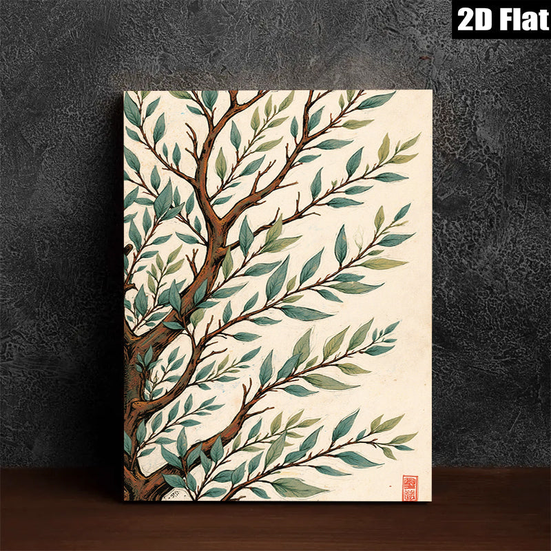 2D flat 1pc Botanical Willow Branch Wall Art Decor for Living Room Bedroom Home Office Gallery Wrapped Canvas Prints Modern Farmhouse Rustic Decor