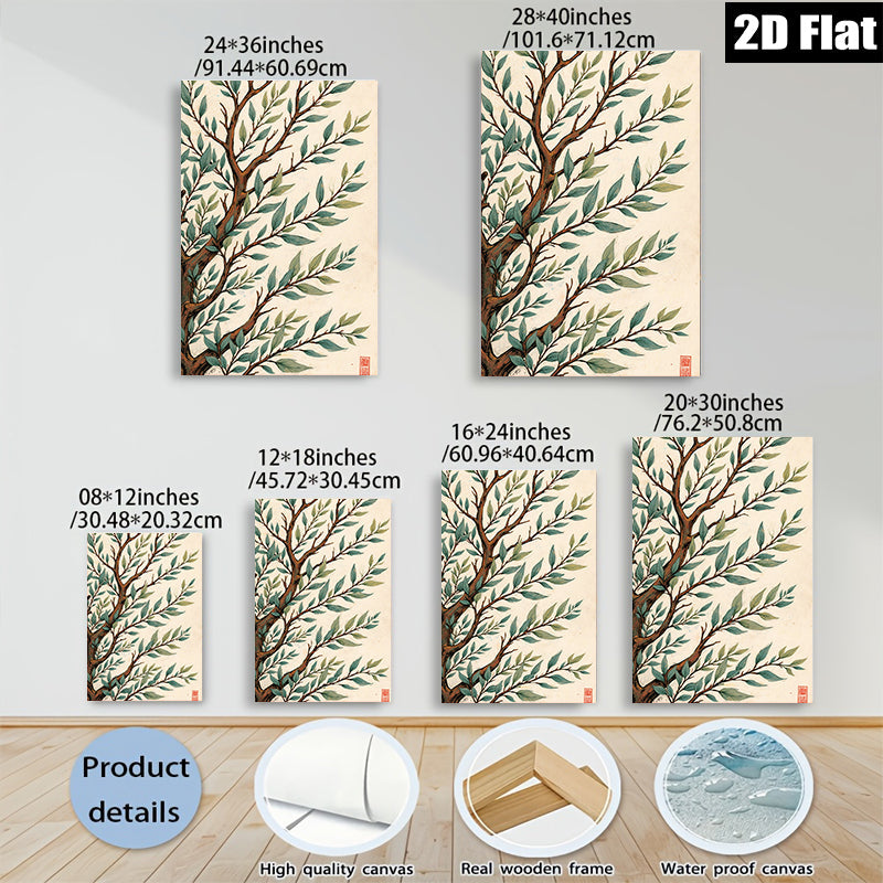 2D flat 1pc Botanical Willow Branch Wall Art Decor for Living Room Bedroom Home Office Gallery Wrapped Canvas Prints Modern Farmhouse Rustic Decor
