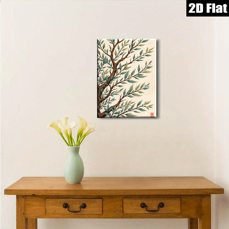 2D flat 1pc Botanical Willow Branch Wall Art Decor for Living Room Bedroom Home Office Gallery Wrapped Canvas Prints Modern Farmhouse Rustic Decor