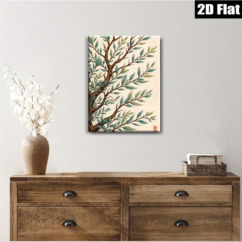 2D flat 1pc Botanical Willow Branch Wall Art Decor for Living Room Bedroom Home Office Gallery Wrapped Canvas Prints Modern Farmhouse Rustic Decor