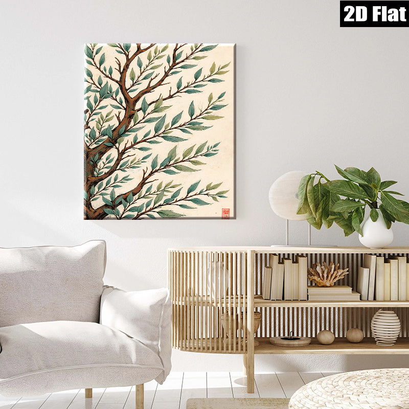 2D flat 1pc Botanical Willow Branch Wall Art Decor for Living Room Bedroom Home Office Gallery Wrapped Canvas Prints Modern Farmhouse Rustic Decor