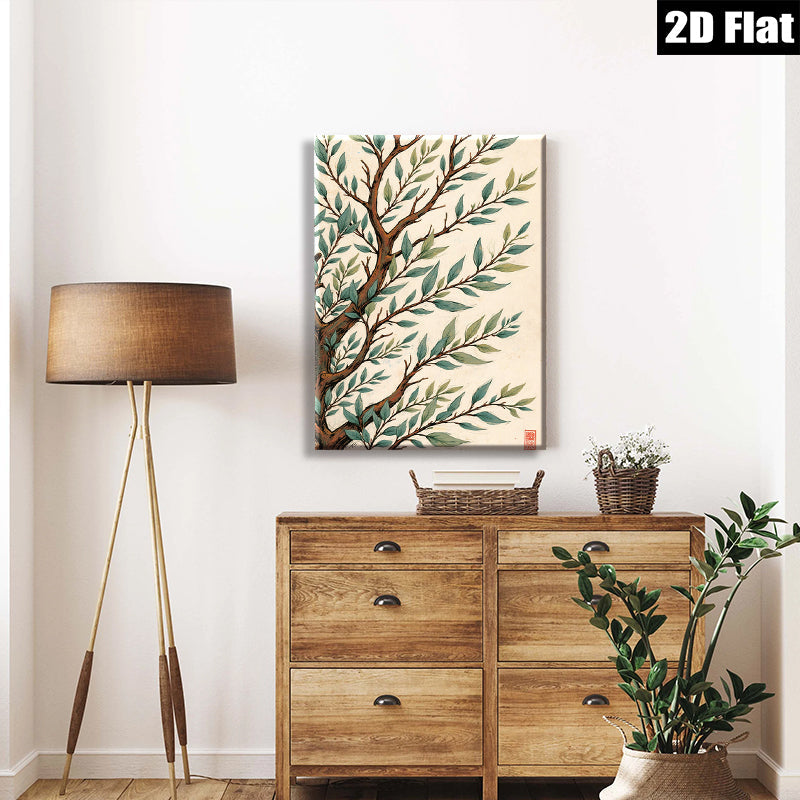 2D flat 1pc Botanical Willow Branch Wall Art Decor for Living Room Bedroom Home Office Gallery Wrapped Canvas Prints Modern Farmhouse Rustic Decor