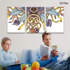 2D flat 1pc Botanical floral artwork vibrant wildflower bloom gallery wall decor living room bedroom office farmhouse style modern minimalist