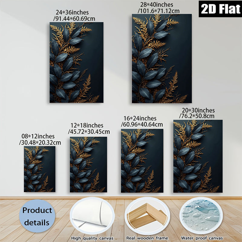 2D flat 1pc Botanical foliage wall art decor for living room bedroom farmhouse modern gallery wrapped canvas prints cozy home accents
