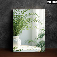 2D flat 1pc Botanical vase still life serene home wall art living room bedroom decor farmhouse style gallery wrapped canvas print modern minimalist aesthetic