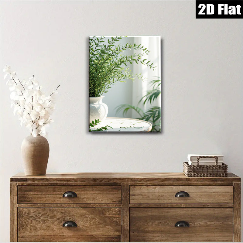 2D flat 1pc Botanical vase still life serene home wall art living room bedroom decor farmhouse style gallery wrapped canvas print modern minimalist aesthetic
