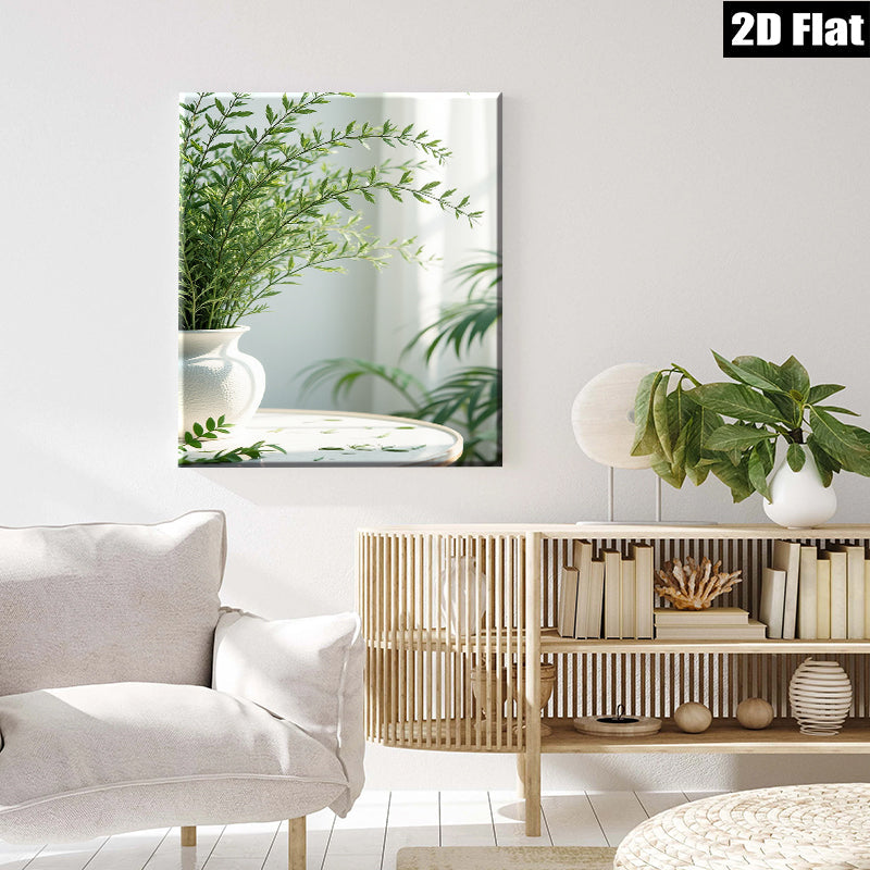 2D flat 1pc Botanical vase still life serene home wall art living room bedroom decor farmhouse style gallery wrapped canvas print modern minimalist aesthetic
