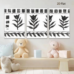 2D flat 1pc Botanical wall art print minimalist floral design farmhouse decor living room bedroom gallery wrapped canvas modern aesthetic