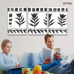 2D flat 1pc Botanical wall art print minimalist floral design farmhouse decor living room bedroom gallery wrapped canvas modern aesthetic