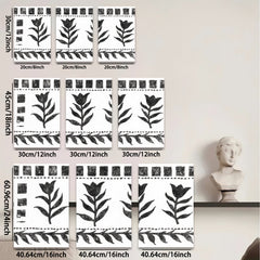 2D flat 1pc Botanical wall art print minimalist floral design farmhouse decor living room bedroom gallery wrapped canvas modern aesthetic