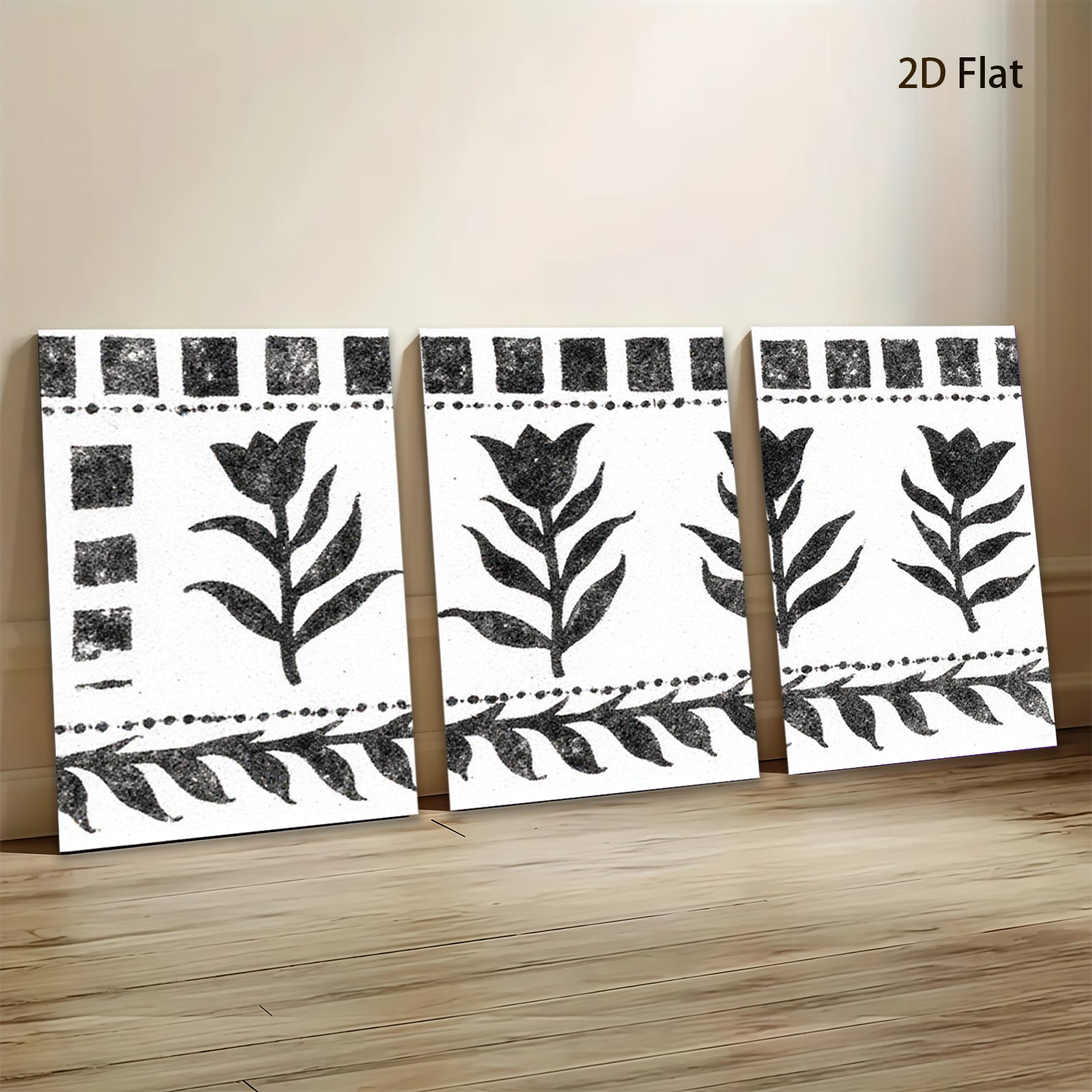 2D flat 1pc Botanical wall art print minimalist floral design farmhouse decor living room bedroom gallery wrapped canvas modern aesthetic