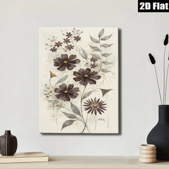 2D flat 1pc Botanical wildflower sketch wall art prints for living room bedroom farmhouse decor modern gallery wrapped canvas prints