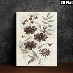 2D flat 1pc Botanical wildflower sketch wall art prints for living room bedroom farmhouse decor modern gallery wrapped canvas prints