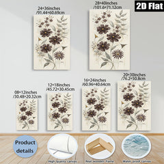2D flat 1pc Botanical wildflower sketch wall art prints for living room bedroom farmhouse decor modern gallery wrapped canvas prints