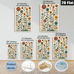 2D flat 1pc Botanical wildflower stems vibrant colorful wall art modern farmhouse living room bedroom decor gallery wrapped canvas print