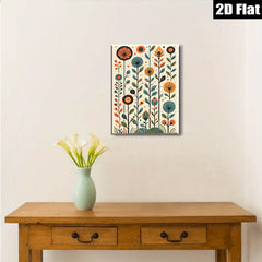 2D flat 1pc Botanical wildflower stems vibrant colorful wall art modern farmhouse living room bedroom decor gallery wrapped canvas print