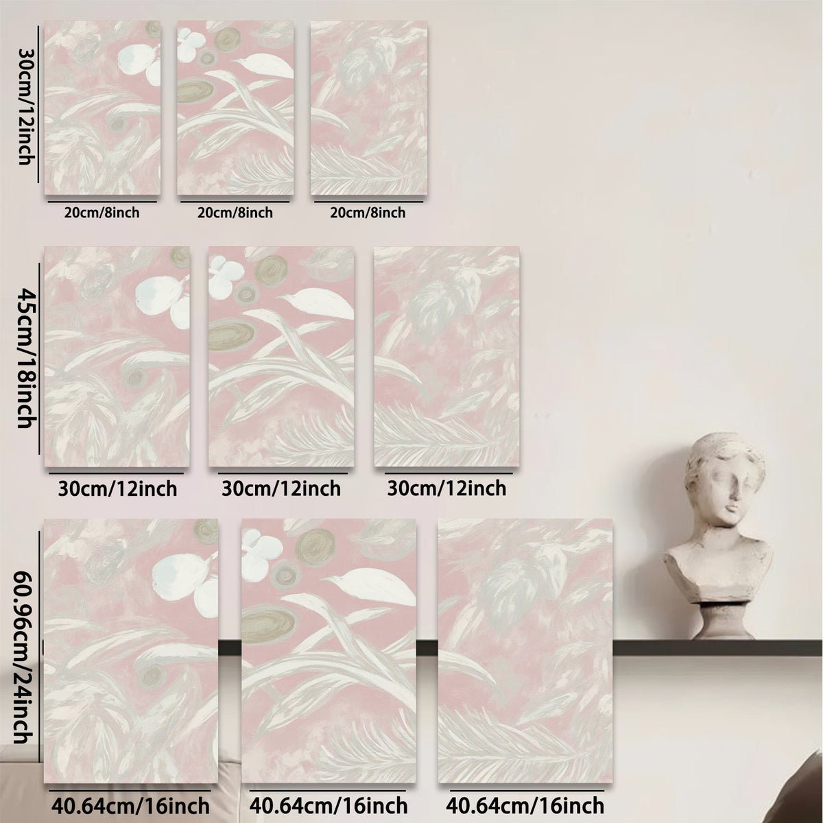 2D flat 1pc Botanical wildflower study delicate floral art print gallery wrapped canvas bedroom living room farmhouse modern minimalist wall decor