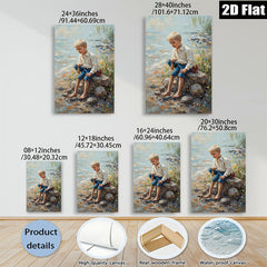2D flat 1pc Boy by Lakeside Reflective Summer Day Wall Art Decor for Living Room Bedroom Coastal Farmhouse Aesthetic