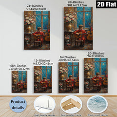 2D flat 1pc Boy with Guitar Moonlight Serenade Living Room Bedroom Wall Decor Farmhouse Style Canvas Prints Modern Artwork Cozy Home Gifts