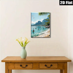2D flat 1pc Brazil beach scene vibrant coastal waters perfect for living room bedroom gallery wall modern farmhouse decor