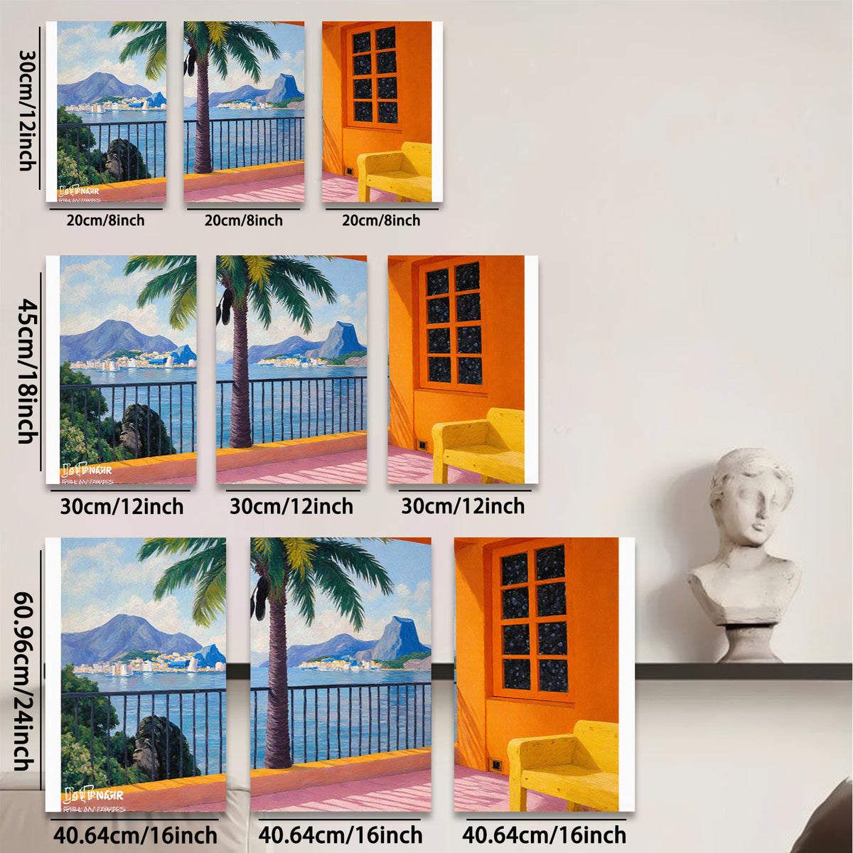 2D flat 1pc Brazilian Rio de Janeiro coastal view vibrant wall art living room bedroom decor farmhouse style modern minimalist gallery wrapped canvas prints