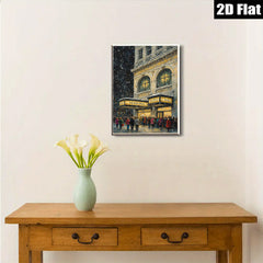 2D flat 1pc Broadway Theater Night Scene Cityscape Wall Art Living Room Bedroom Decor Gallery Wrapped Canvas Prints Modern Farmhouse Style
