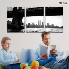 2D flat 1pc Brooklyn Bridge cityscape New York harbor view modern wall decor living room bedroom office art prints canvas paintings farmhouse style
