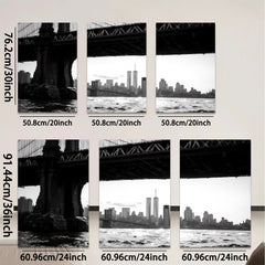 2D flat 1pc Brooklyn Bridge cityscape New York harbor view modern wall decor living room bedroom office art prints canvas paintings farmhouse style