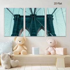 2D flat 1pc Brooklyn Bridge majestic city skyline wall decor living room bedroom home office art prints canvas paintings farmhouse style modern minimalist inspirational