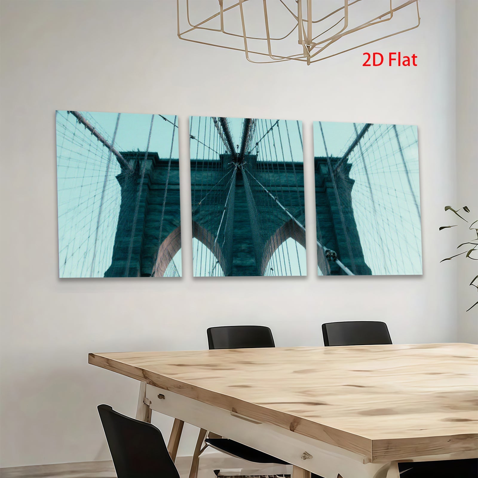 2D flat 1pc Brooklyn Bridge majestic city skyline wall decor living room bedroom home office art prints canvas paintings farmhouse style modern minimalist inspirational